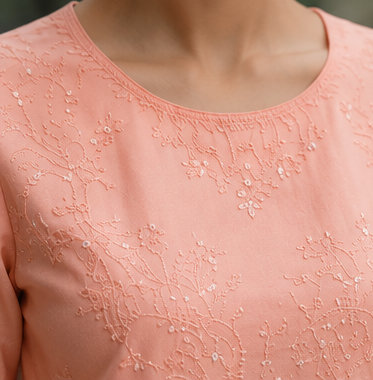 Peach Bloom Embroidered 2-Piece Suit